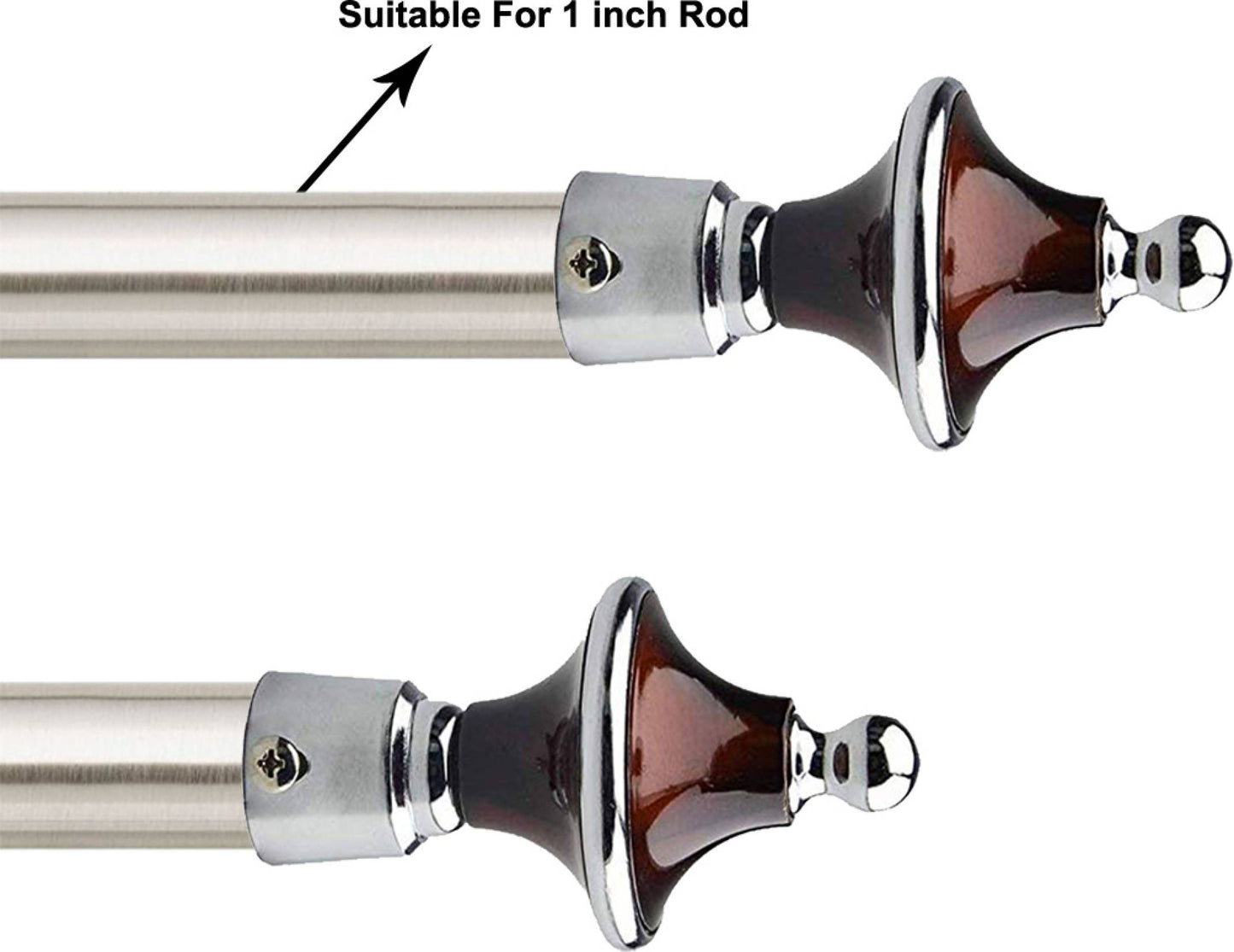 Brown SteelShade Curtain Rod Bracket Support