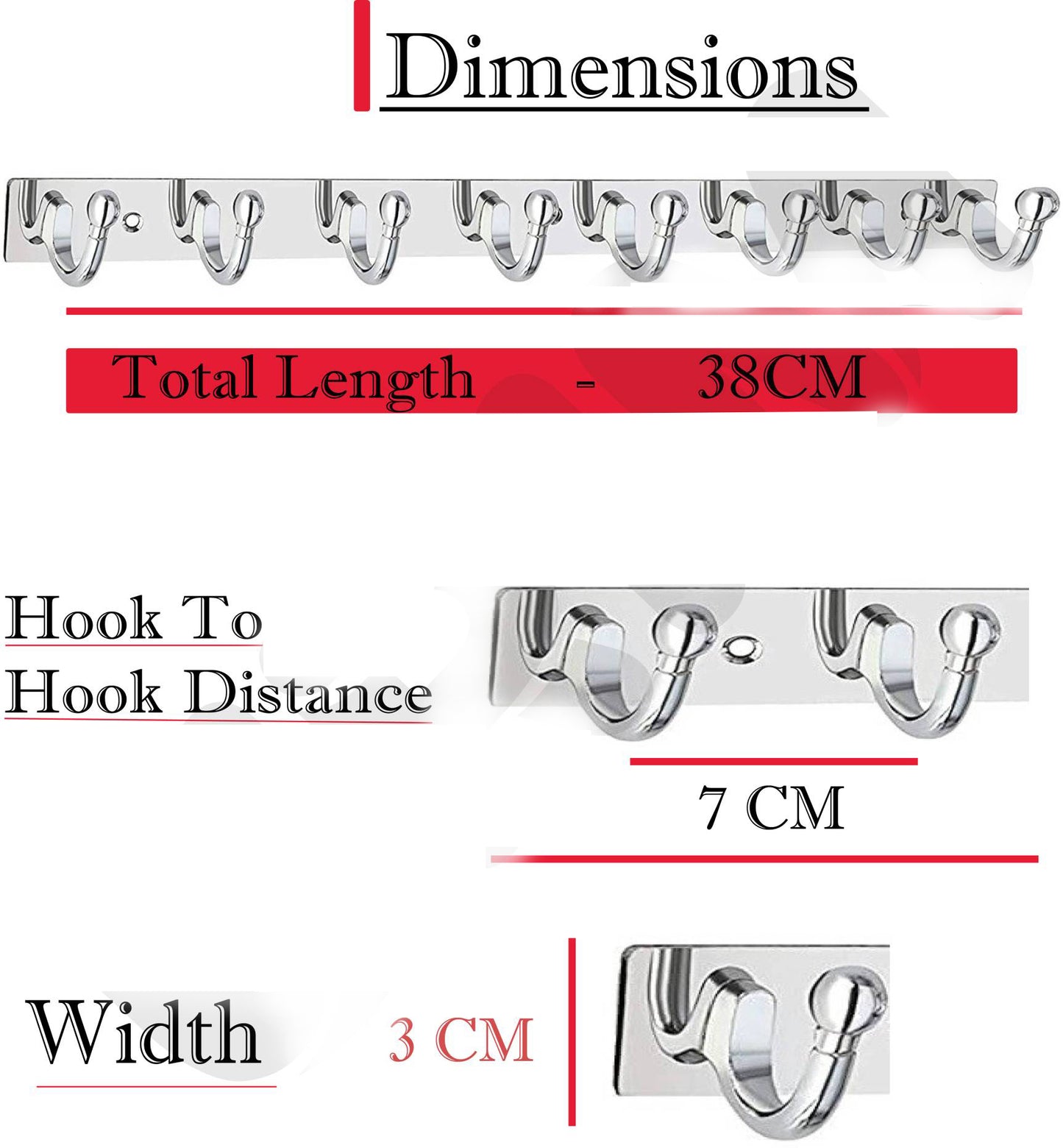 UltraStrong Stainless Steel 8 Pin Hook