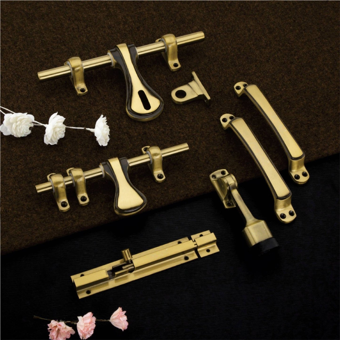 Tie Style Single Kit Full Fitting Set Zinc Door Handle