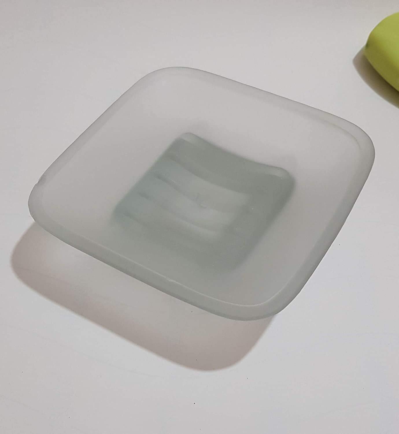 Square GlassCarft with Stainlesssteel Soap Dish-Single Pack