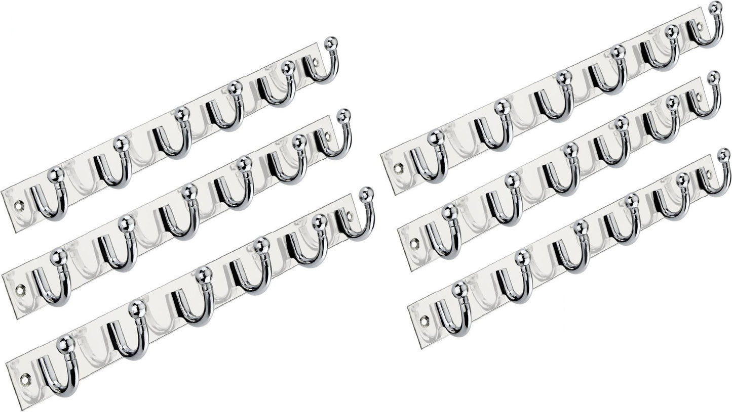 Point SoftEdge StainlessSilver Steel 6-Pin Hook Rail