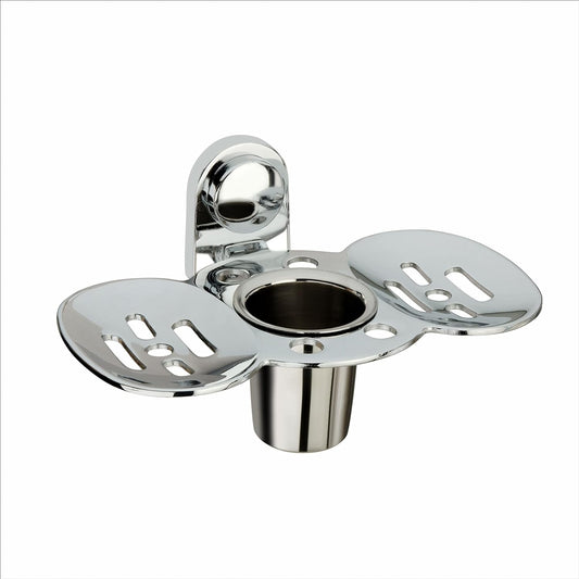 SilverSphere Dish with Integrated Toothbrush Holder