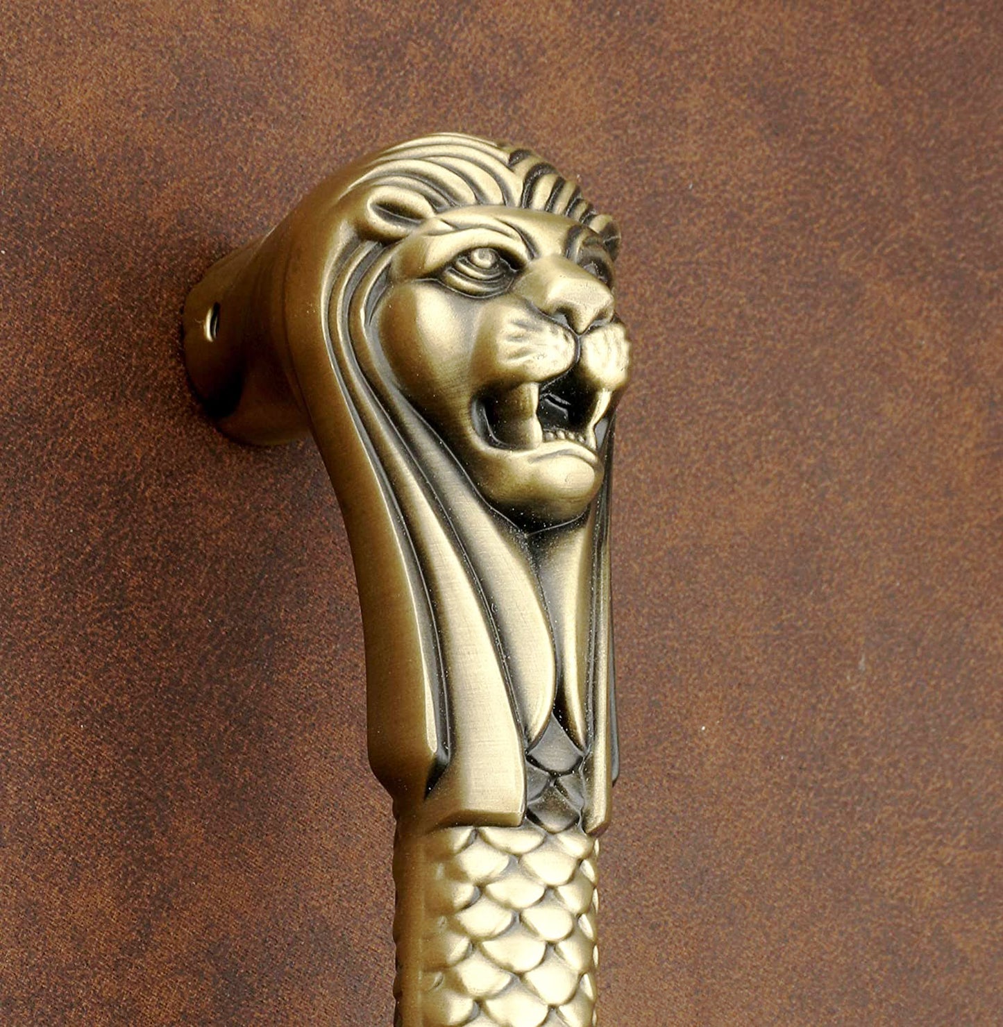 Harigario Lion Shape Main Door Handle Brass Finish" by Harigarian is "Royal LionKnob Aluminium Door Handle