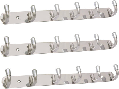 Stainless Steel SilverSleek Cline Curve 6Pin Hook Rail/ Bathroom/ Cloth/ coat hook