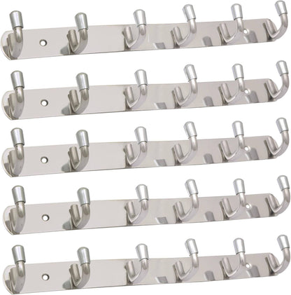 Stainless Steel SilverSleek Cline Curve 6Pin Hook Rail/ Bathroom/ Cloth/ coat hook