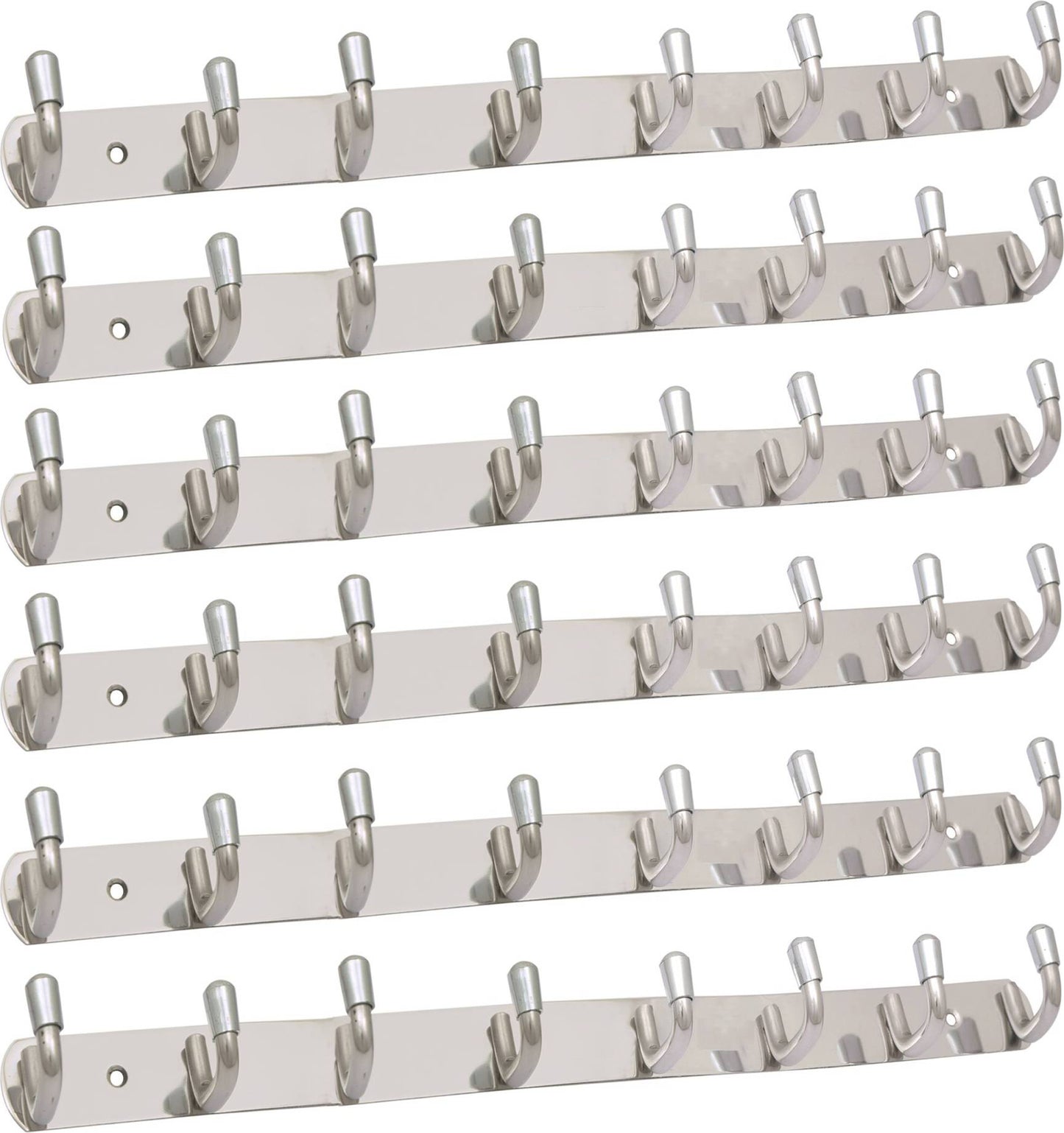 Stainless Steel SilverSleek Cline Curve 6Pin Hook Rail/ Bathroom/ Cloth/ coat hook