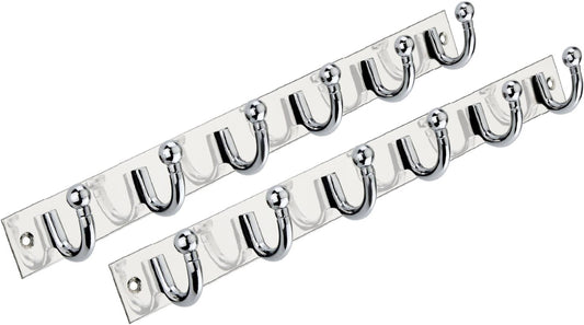 Point SoftEdge StainlessSilver Steel 6-Pin Hook Rail