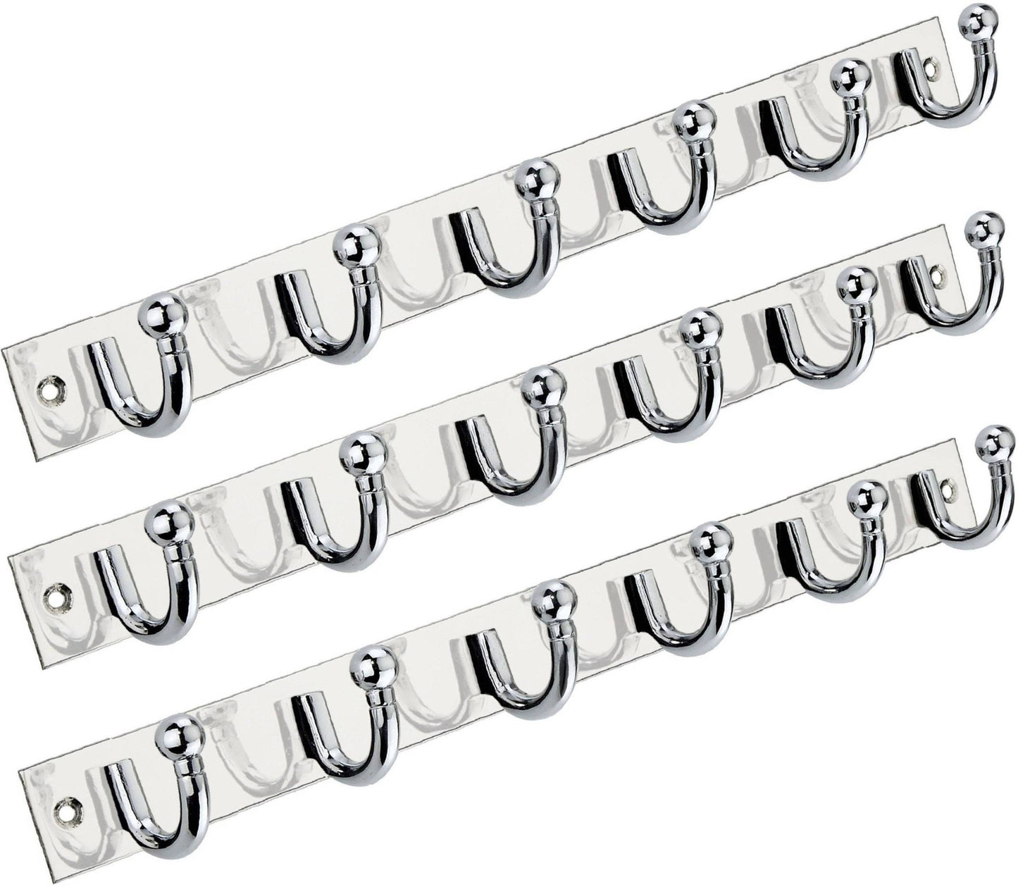 Point SoftEdge StainlessSilver Steel 6-Pin Hook Rail