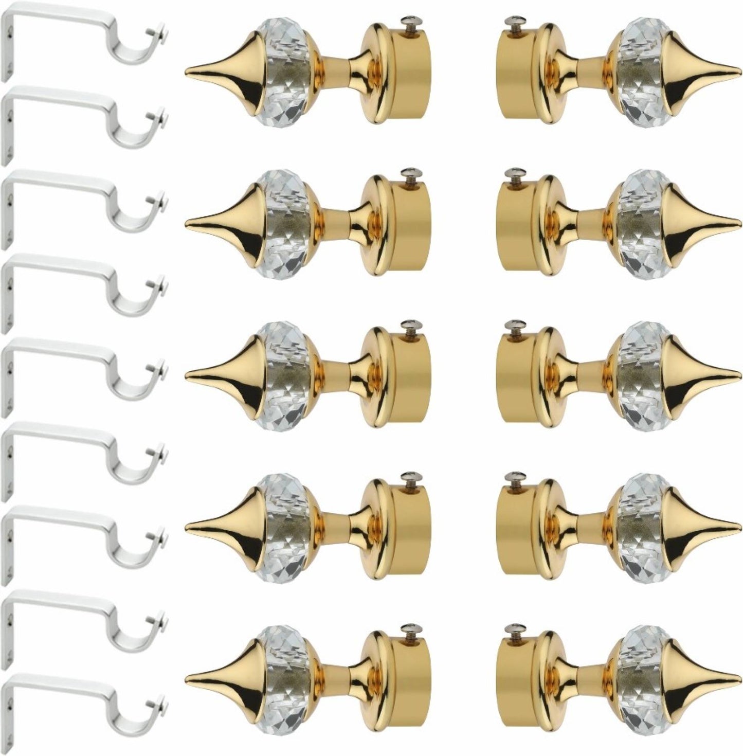 Stainless Gold Diamond Curtain Rod Support