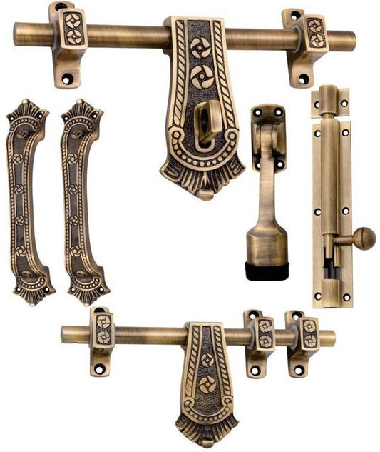 Maharaja Door kit with Heritage Brass Door Handle Collection- Pack of 1