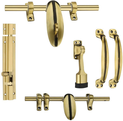 Orbit RoyalCharm Brass Door Kit with Door Handle and Accessories - Pack of 5