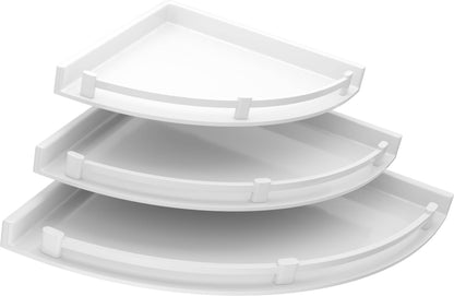 Triple Edge Plastic Bathroom Corner Shelf Set of 3