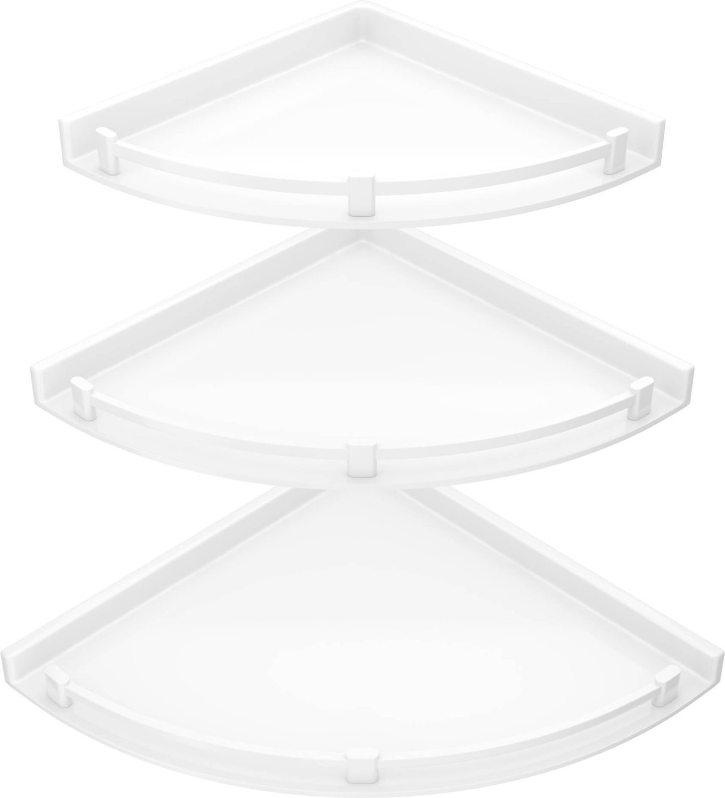 Triple Edge Plastic Bathroom Corner Shelf Set of 3