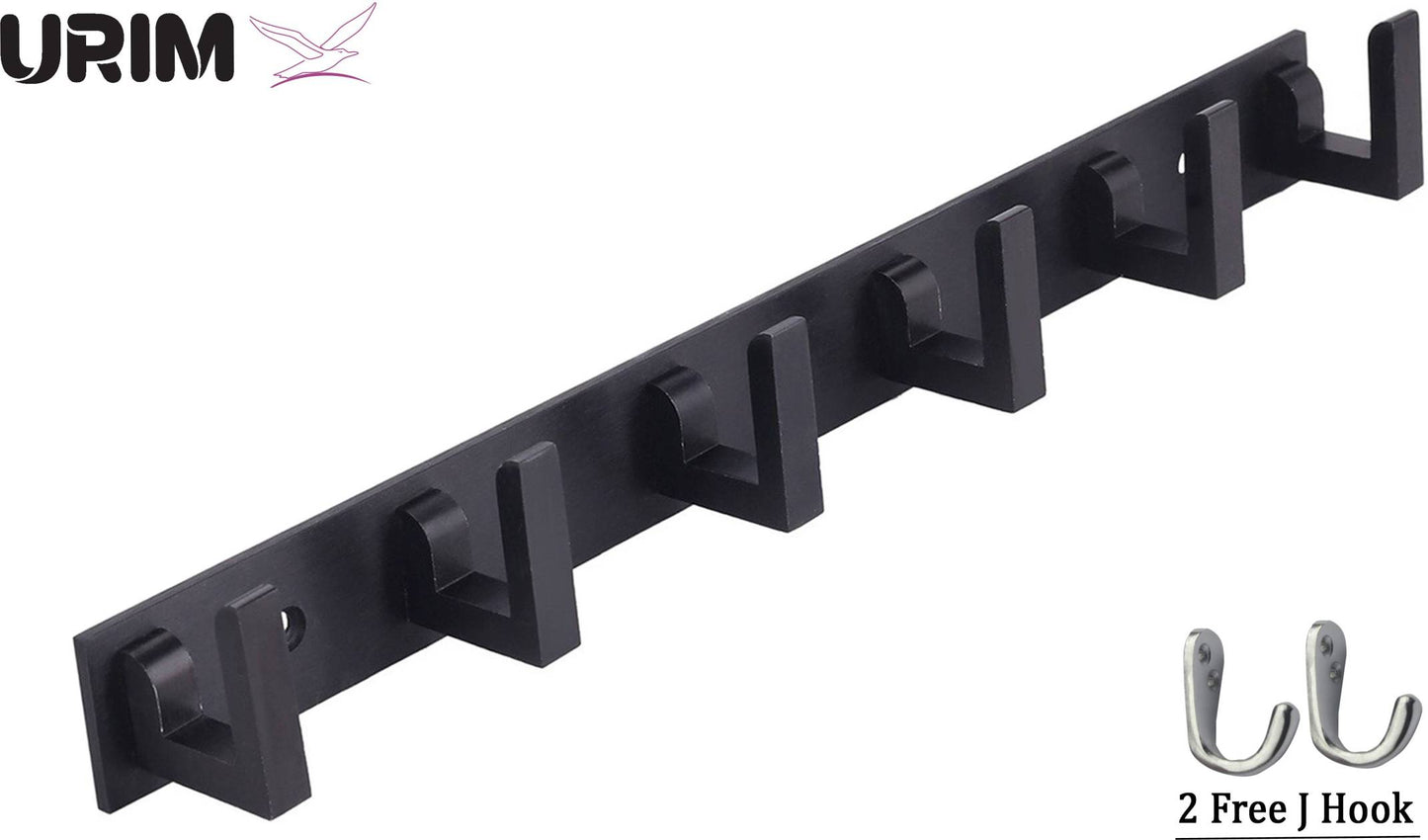 Extra Long Dark Black StainlessSteel Night Shine 6-Pin Hook Rail