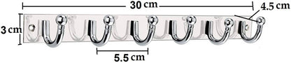 Point SoftEdge StainlessSilver Steel 6-Pin Hook Rail