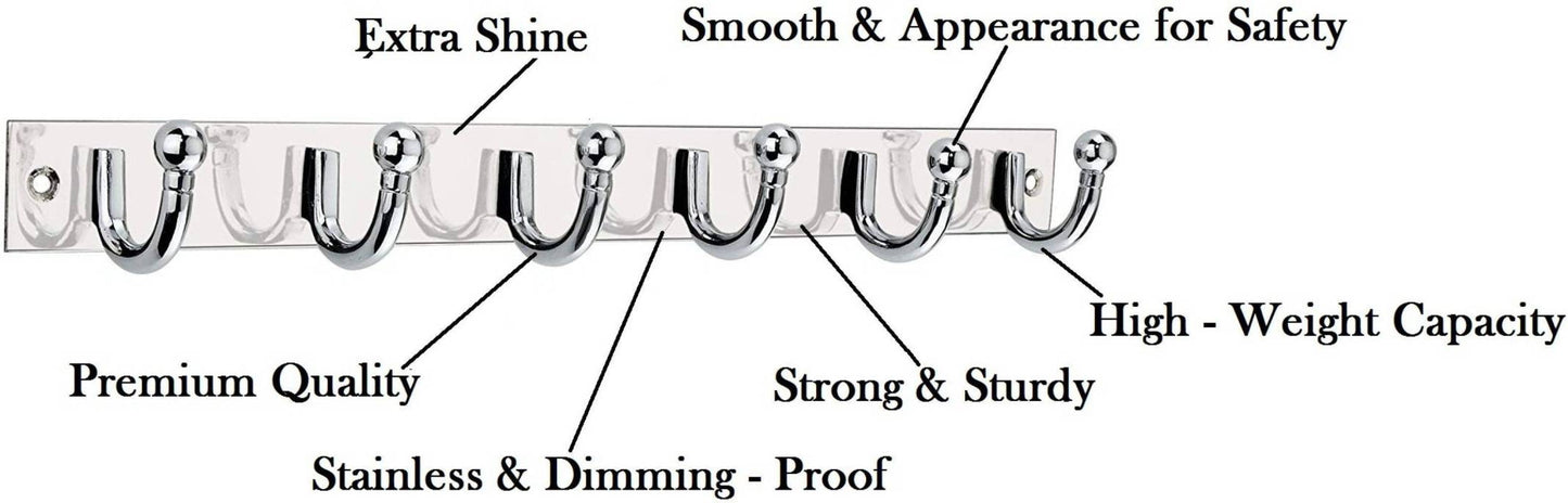 Point SoftEdge StainlessSilver Steel 6-Pin Hook Rail