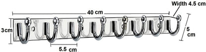 Point SoftEdge StainlessSilver Steel 8-Pin Hook Rail