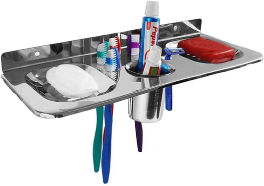 Multi-Function Bathroom Caddy (Soap Dish & Toothbrush Holder)