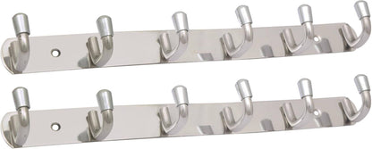 Stainless Steel SilverSleek Cline Curve 6Pin Hook Rail/ Bathroom/ Cloth/ coat hook