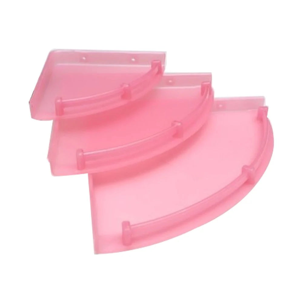 Triple Edge Plastic Bathroom Corner Shelf Set of 3